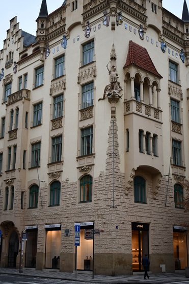 Prague architecture on the city square
